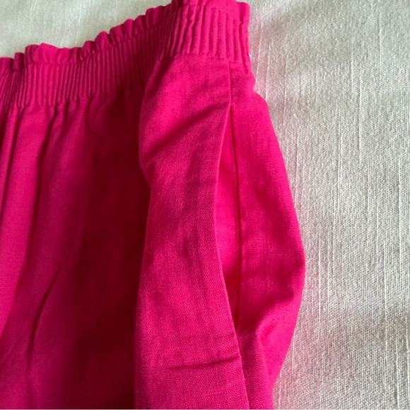 J Crew Skirt Womens 10 Scallop Hem Mini Linen Blend Lined Pockets Preppy NWT - Picture 3 of 10